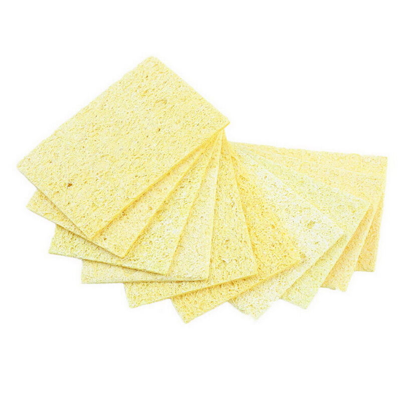 10X Soldering Iron Solder Tip Welding Cleaning Sponge Yellow New SEAU