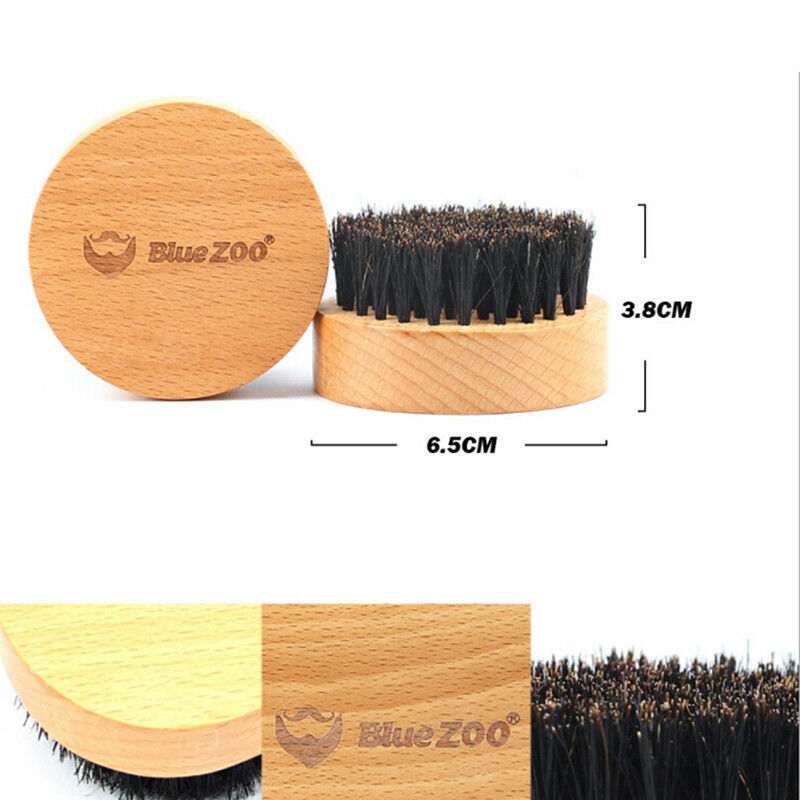 1pc wood boar hair bristle beard mustache brush military hard round wood han FT