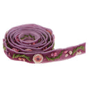 1 Yard Elegant Flower Embroidered Velvet Ribbon Lace Trim Purple for Sewing