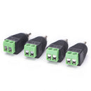 4 pcs Speaker Wire cable to Audio Male RCA Connector Adapter Jack Plug TO