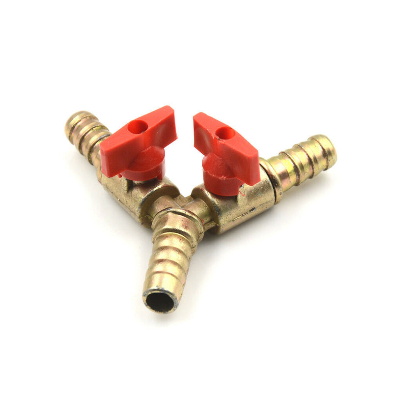 Clamp Tee Brass Y 3-Way Shut off Ball Valve Fitting Hose Fuel Gas 3/8" 10mm By