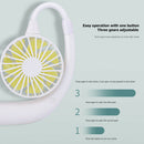 Portable 3 Speed Neckband Fan USB Rechargeable Travel Wearable Air Cooler