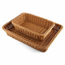 1X(Bread Basket 2Pcs Rectangle Imitation Rattan Woven Storage Basket For Fr