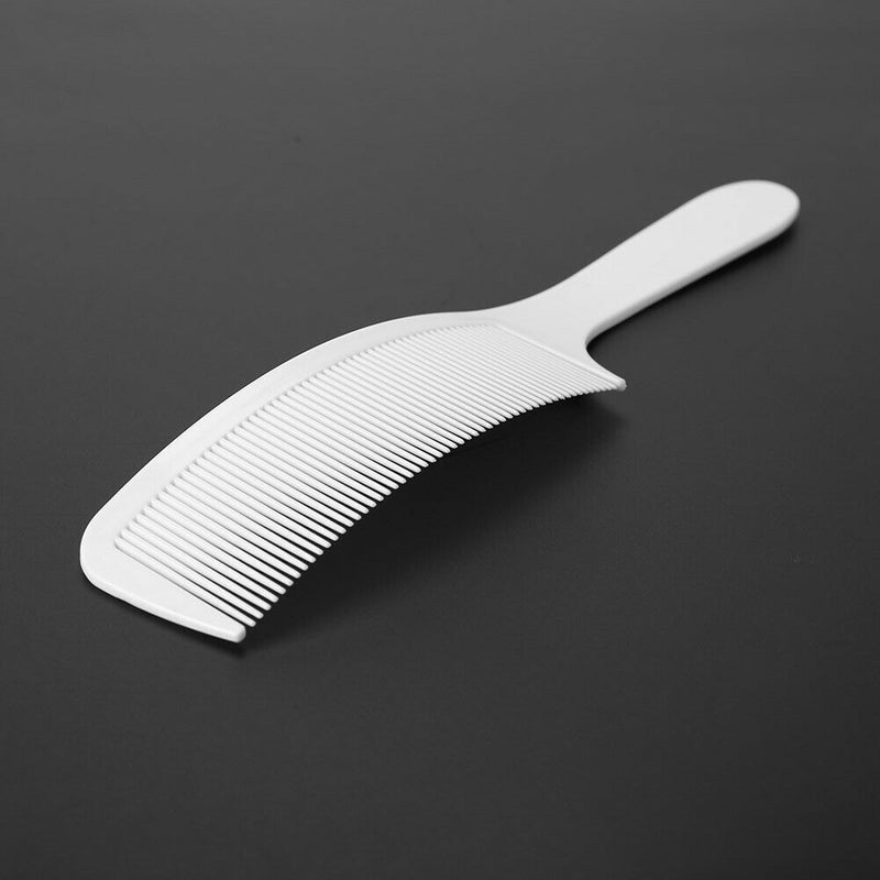 Curved Hair Clipping Cutting Arced Comb Flat Top Haircut Comb Brush (White) A