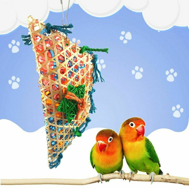 New Pet Bird Parrot Swing Cage Foraging Toys Chew Bites Cockat For Parakeet C0O0