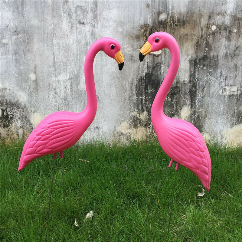 Lifelike Pink Flamingo Garden Decoration Lawn Sculpture Ornament Decor
