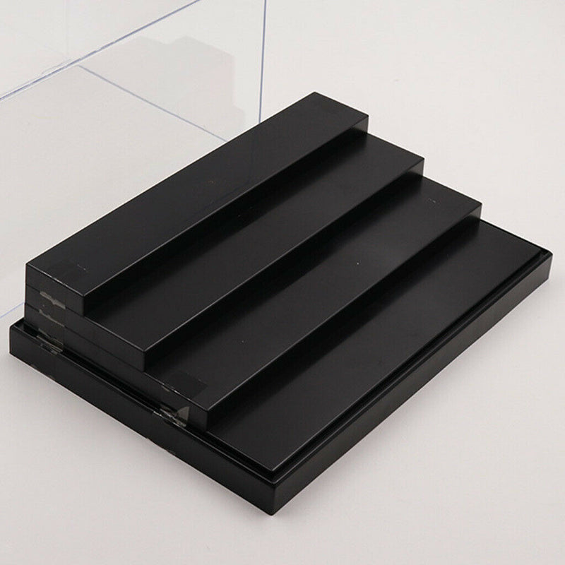Anti-dust Arcylic 4-Step Display Case, Flat Glossy Base, Stackable Design, for