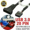 USB 3.0 20Pin Male to Motherboard USB 2.0 9 Pin Female Converter Cable Adapter /