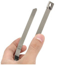 10 pcs 0.39" x 15.75" Stainless Steel Metal Cable Zip Tie Wrap Exhaust Stra