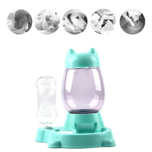 Cat Dog Automatic Water Dispenser Pet Feeder Bowls for Small Dogs Cats Green