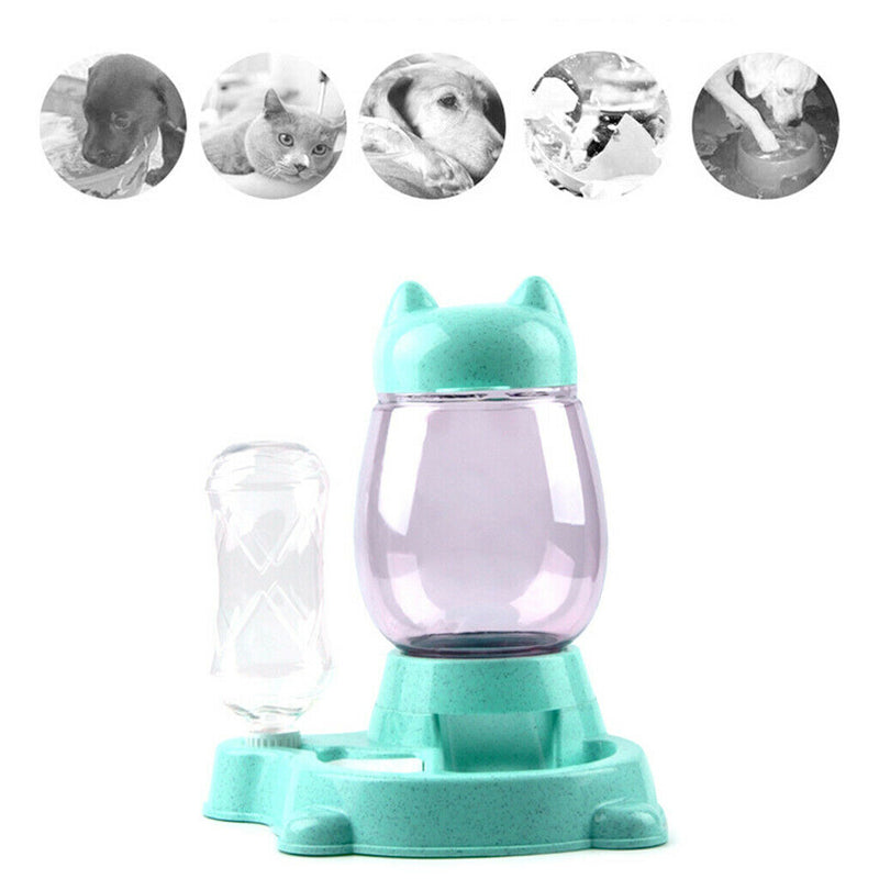Cat Dog Automatic Water Dispenser Pet Feeder Bowls for Small Dogs Cats Green