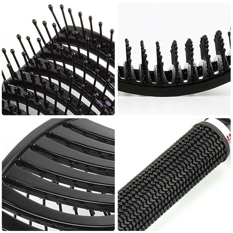 Hair Scalp Massage Comb Curly Detangle Hair Brush Hairdressing Tool (Black)