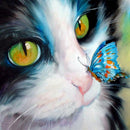 30cmx30cm Cat Butterfly 5D Diamond DIY Painting Craft Kit Home Hanging Decor