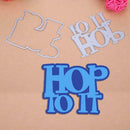 2pcs Slogan Hop To It Cutting Dies Stencil Scrapbook Embossing Craft Cards