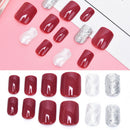 24pcs Bride Nail Art Finger Full Cover Artificial Nail Tips N%!
