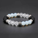 white crystal stone excellent jewelry black matte agate energy stone bracelet  Z