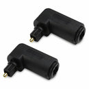 2-Pack Right Angle Toslink Adapter (Toslink Extension) Male to Female