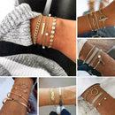 4pcs Fashion Bead Tassel Chain Bracelet Girl Alloy Bracelet Adjustable Vale I4Y3