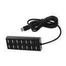 USB 2.0 13 Port Hub High Speed Adapter Cable with ON/OFF Switch for Laptop