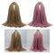 2PCS Muslim Jewish Long Scarves Solid Pleated