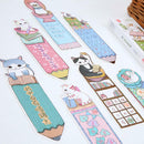 30pcs/lot Funny Cute Cat Shaped Paper Bookmark Gift Stationery Film Book Mark
