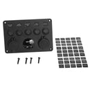 5 Sets Of On-Off Toggle Switch Control Panel Voltmeter Dual USB Combination I4A5
