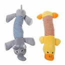 2pcs Dog Chew Squeaky Toys Plush Squeak Pet Puppy Elephant+Duck T4A3