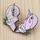 2PCS/Set BEST BUDS Enamel Brooches Pins Friends Gift Badges Heart Pin Jewelry 3C
