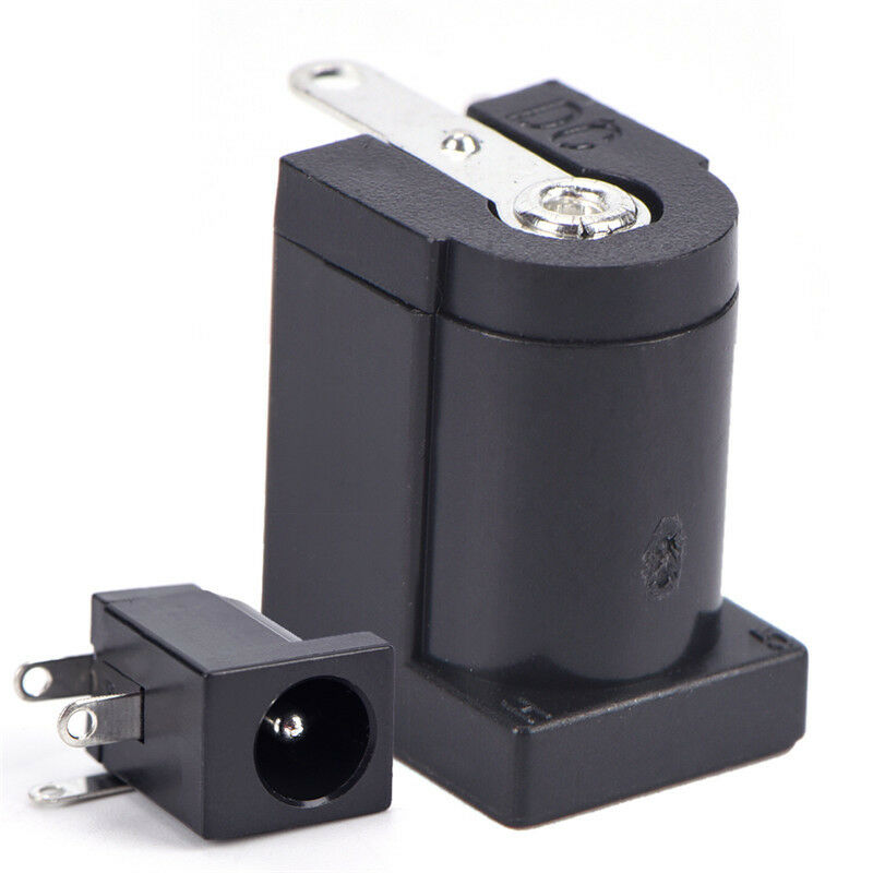 10Pcs DC-005 Black Power Jack Socket Connector 5.5*2.1mm Socket Round The Nee Gn