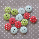 100X Mixed Bulk Round MutilColors Dots Wood Buttons Lots Embellish 15MM