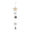 Wood Christmas Tree Star Pine Cone Ball Pendant Hanging Decor Ornament (B) A
