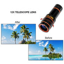 Cell Phone Camera Lens, 12X Zoom Telephoto Universal Clip On Lens Kit for i