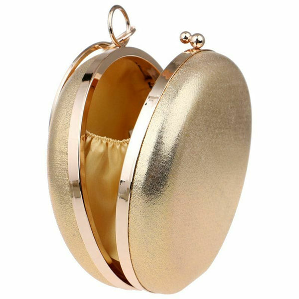 Round Shaped Women Evening Bags Diamonds Simple Clutches Chain Shoulder Bag X7I3