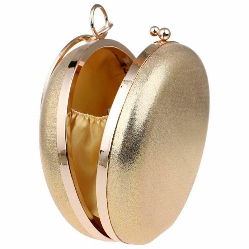 Round Shaped Women Evening Bags Diamonds Simple Clutches Chain Shoulder Bag X7I3