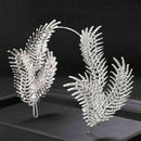 Weddings Bride Feather Headband Crystal Rhinestone Crown Hair Wrap Hoop PWK
