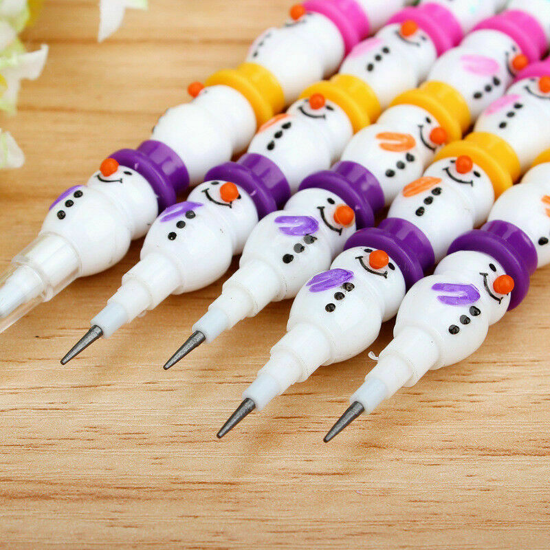 Lovely Gift Lovely Christmas Snowman Stackable Kids Colorful Pencil Set Chi L0S9
