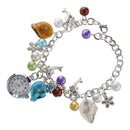 Fashion Dolphin Beads Ladies Girl BANGLE BRACELET Quartz Watch For Women