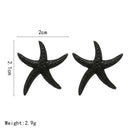 Fashion Bohemia Shiny Crystal Starfish Stud Earrings For Women Office Girl'