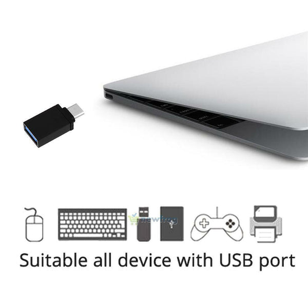 Aluminum Alloy USB3.1 Type-C to USB3.0 OTG Converter Adapter (Black) SN9F