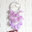 LED Flower Cloud Feather Dreamcatcher String Light Decorative Lamp (Purple) A