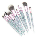 10Pcs Rhinestone Crystal Glitter Makeup Brushes Set Professional Foundation J9S7