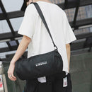 Women Barrel-Shaped Sports Gym Shoulder Bag Waterproof Nylon Bags (Black)