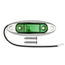 4Pc Green 3LED Side Marker Trailer Sealed Light Clearance Waterproof Lamp 12-24V