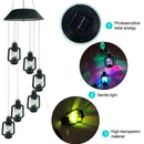 Hanging Wind Chimes Solar Powered Colour Changing LED Garden Windchimes P3U6