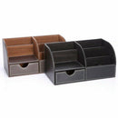 7 Storage Compartments Multifunctional PU Leather Office Desk Organizer,Bus N6U6