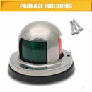 Boat Signal Lighting, 2 IN 1 Green&Red Stainless Steel Marine Yacht Bow Nav