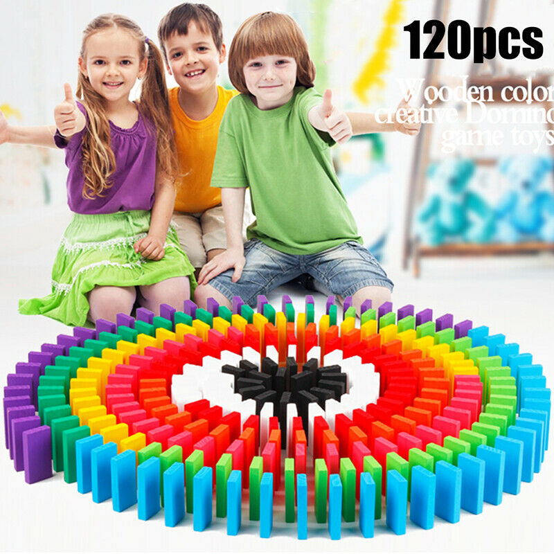 120x Entertainment Large Domino Children Early Education Wooden EducationalSEAU