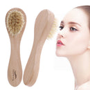 1XNatural Bristles Dry Face Cleansing Brush Facial Exfoliator Bamboo Handle`Wash