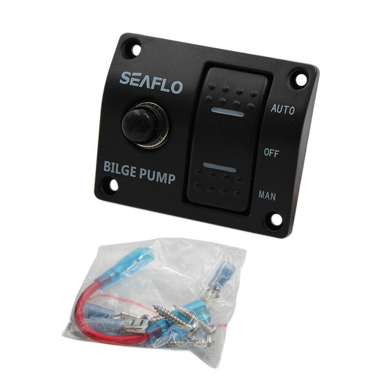 2pcs SEAFLO 3-Way Bilge Pump Switch Panel Automatic/Manual w/ Built-in fuse