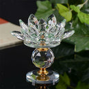 Crystal Buddhist Lotus Tea Light Candle Holder Light Oil Lamp Base Green